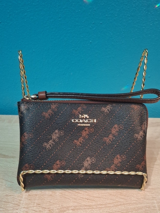 Coach Handbags - Coach Corner ZipWristlet with Horse And Carriage Gold Hardware